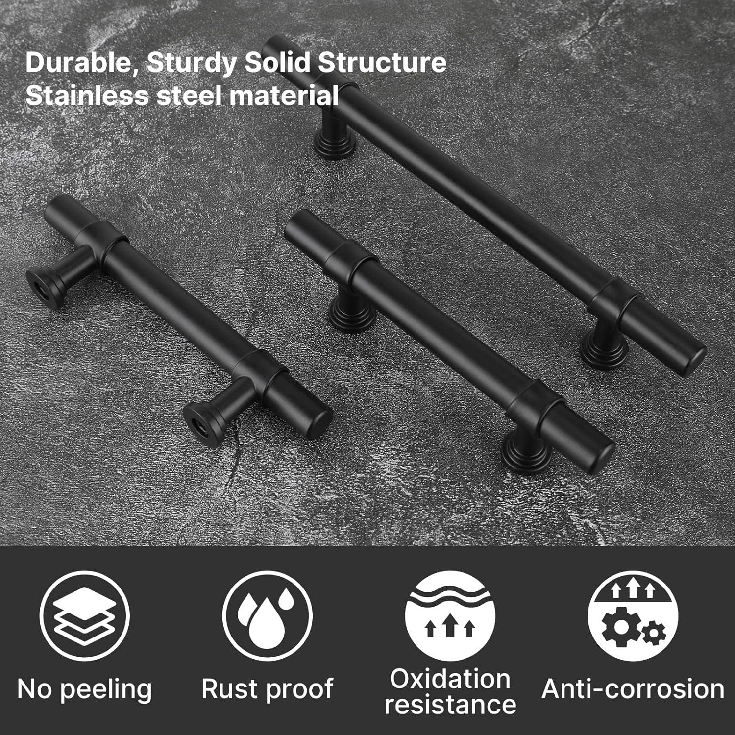 Handles 15 Pack Black 3 Inch Hole Center