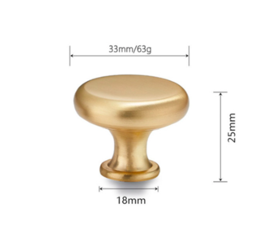 Langham Handle Metallic, Gold/Brass, Satin Knob, 96...320mm